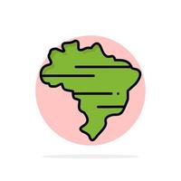 Brazil Map Country Abstract Circle Background Flat color Icon vector