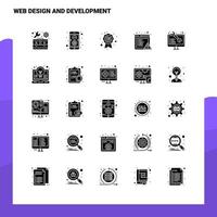 25 Web Design And Development Icon set Solid Glyph Icon Vector Illustration Template For Web and Mobile Ideas for business company
