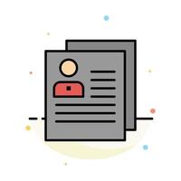 Profile About Contact Delete File Personal Abstract Flat Color Icon Template vector