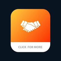 Agreement Deal Handshake Business Partner Mobile App Button Android and IOS Glyph Version vector