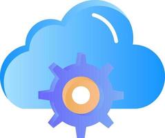 Cloud Setting Gear Computing  Flat Color Icon Vector icon banner Template