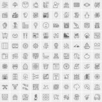 Set of 100 Creative Business Line Icons vector