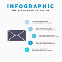 Mail Email User Interface Solid Icon Infographics 5 Steps Presentation Background vector