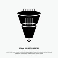 Data Filter Filtering Filtration Funnel solid Glyph Icon vector