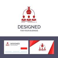 Creative Business Card and Logo template Laboratory Lab Man Experiment Scientist Vector Illustration