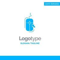 Mouse Click Internet Online Shopping Blue Solid Logo Template Place for Tagline vector