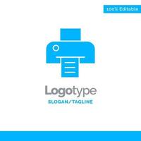 Printer Printing Print Blue Solid Logo Template Place for Tagline vector