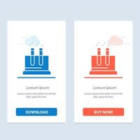 Lab Test Tube Science  Blue and Red Download and Buy Now web Widget Card Template vector
