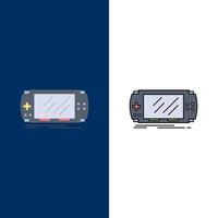 Console device game gaming psp Flat Color Icon Vector