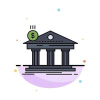 Architecture bank banking building federal Flat Color Icon Vector