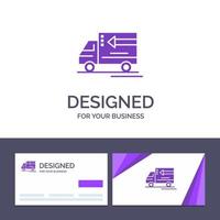 Creative Business Card and Logo template Truck Delivery Goods Vehicle Vector Illustration