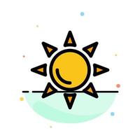 Beach Shinning Sun Abstract Flat Color Icon Template vector