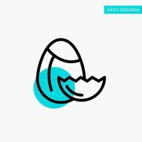 Egg Nature Easter turquoise highlight circle point Vector icon