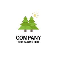 Fir Forest Nature Trees Business Logo Template Flat Color vector