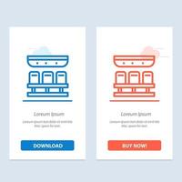 asientos tren transporte viaje azul y rojo descargar y comprar ahora plantilla de tarjeta de widget web vector