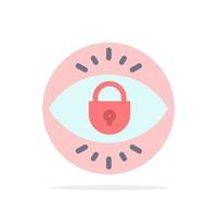 Eye Internet Security Lock Abstract Circle Background Flat color Icon vector