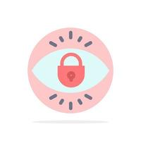 Eye Internet Security Lock Abstract Circle Background Flat color Icon vector