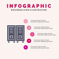 Education Library Read Reading Solid Icon Infographics 5 Steps Presentation Background vector