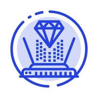 Hologram Projection Technology Diamond Blue Dotted Line Line Icon vector