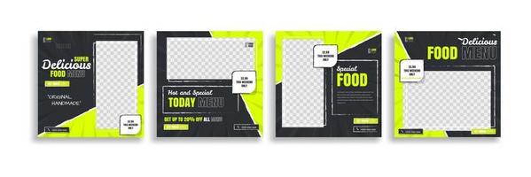 Set of food post story. social media banner template design. Creative design, easy Use for promotions you product. story food for your restaurant promotion. vector
