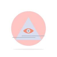 Eye Illuminati Pyramid Triangle Abstract Circle Background Flat color Icon vector