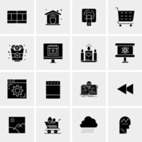 16 iconos de negocios universales vector ilustración de icono creativo para usar en proyectos relacionados con la web y dispositivos móviles