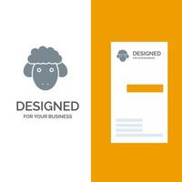 Easter Lamb Sheep Spring Grey Logo Design and Business Card Template vector