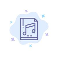 Audio Computer File Mp3 Sample Blue Icon on Abstract Cloud Background vector