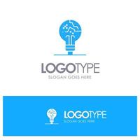 Concept Copycat Fail Fake Idea Blue Solid Logo with place for tagline vector
