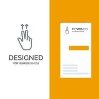 Fingers Gesture Ups Grey Logo Design and Business Card Template vector