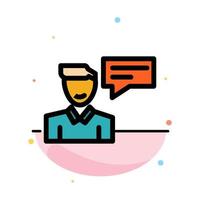 Chat Message Popup Man Conversation Abstract Flat Color Icon Template vector