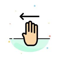 Finger Four Gesture Left Abstract Flat Color Icon Template vector