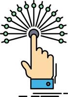 reach Touch destination digital analytic Flat Color Icon Vector