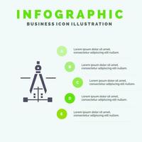 Compass Drawing Education Engineering Infographics Presentation Template 5 Steps Presentation vector