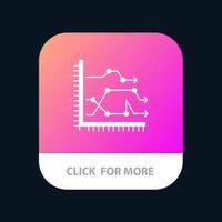 análisis negocio gráfico diagrama gráfico tendencias aplicación móvil botón android e ios versión de glifo vector