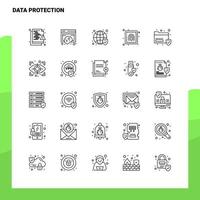 Set of Data Protection Line Icon set 25 Icons Vector Minimalism Style Design Black Icons Set Linear pictogram pack