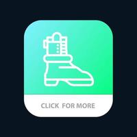 Shoes Boot American Mobile App Button Android and IOS Line Version vector