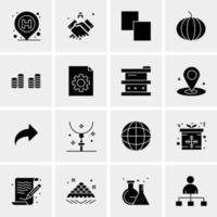 16 iconos de negocios universales vector ilustración de icono creativo para usar en proyectos relacionados con la web y dispositivos móviles