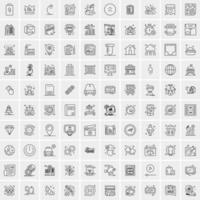 Set of 100 Creative Business Line Icons vector