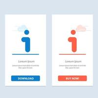 I Info Information Interface  Blue and Red Download and Buy Now web Widget Card Template vector