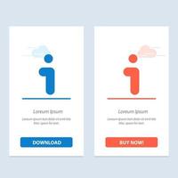 I Info Information Interface  Blue and Red Download and Buy Now web Widget Card Template vector