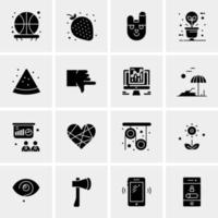 16 iconos de negocios universales vector ilustración de icono creativo para usar en proyectos relacionados con la web y dispositivos móviles