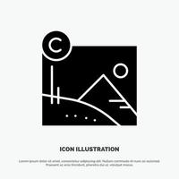 Artwork Business Copyright Copyrighted solid Glyph Icon vector