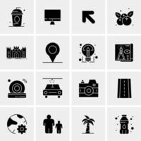 16 iconos de negocios universales vector ilustración de icono creativo para usar en proyectos relacionados con la web y dispositivos móviles