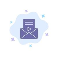 mensaje de correo sms reproductor de video icono azul en el fondo abstracto de la nube vector