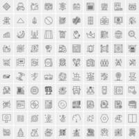 conjunto de 100 iconos de línea de negocios creativos vector