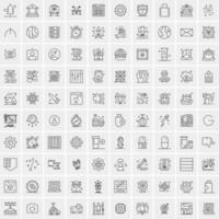 Set of 100 Creative Business Line Icons vector