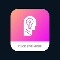 Business Head Idea Mind Think Mobile App Button Android and IOS Glyph Version vector