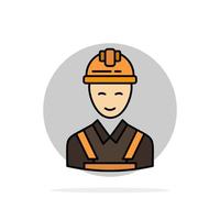 Worker Building Carpenter Construction Repair Abstract Circle Background Flat color Icon vector