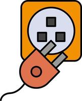 Plug Electric Electric Cord Charge  Flat Color Icon Vector icon banner Template